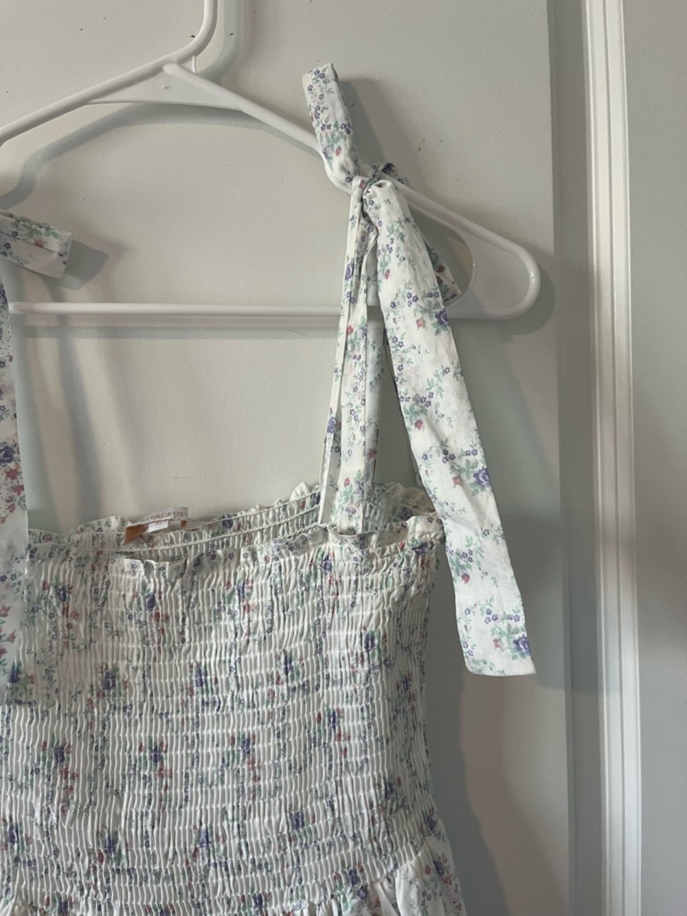 Morning Lavender Tie Strap Smocked Midi Dress - Picture 4 of 6
